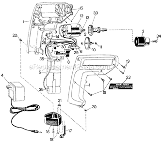 Part Location Diagram of 143028-05 Black and Decker Charger